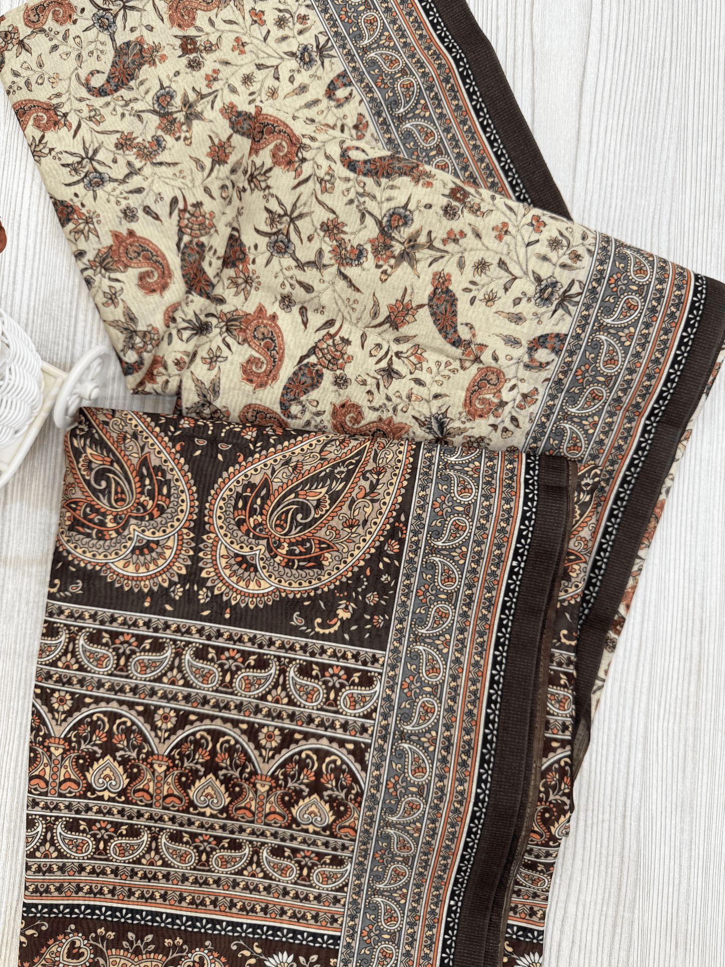 KalamKari Saree with Tussar digital Print with blouse