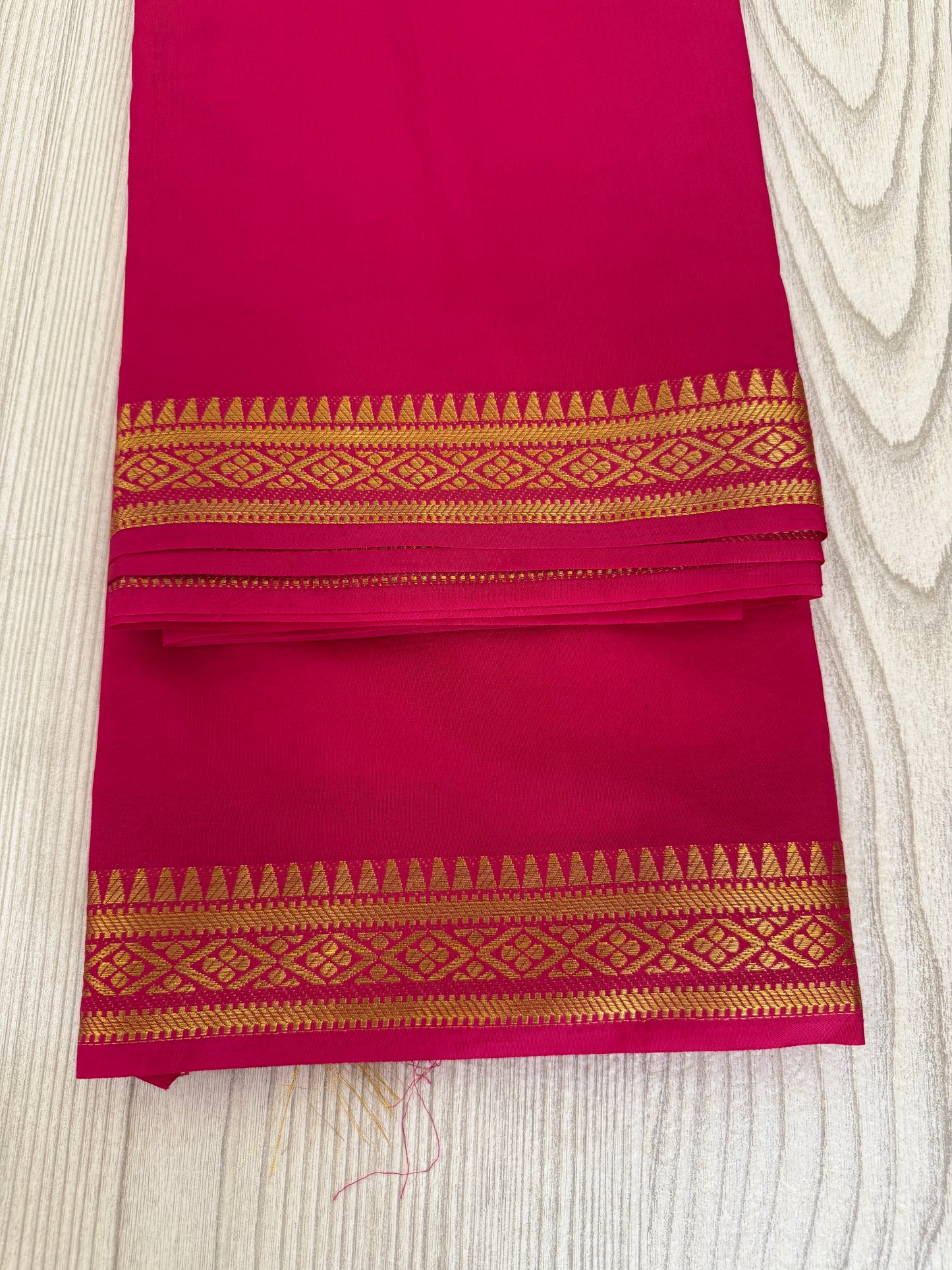 Semi Mysore Silk Saree in Magenta with Golden Zari