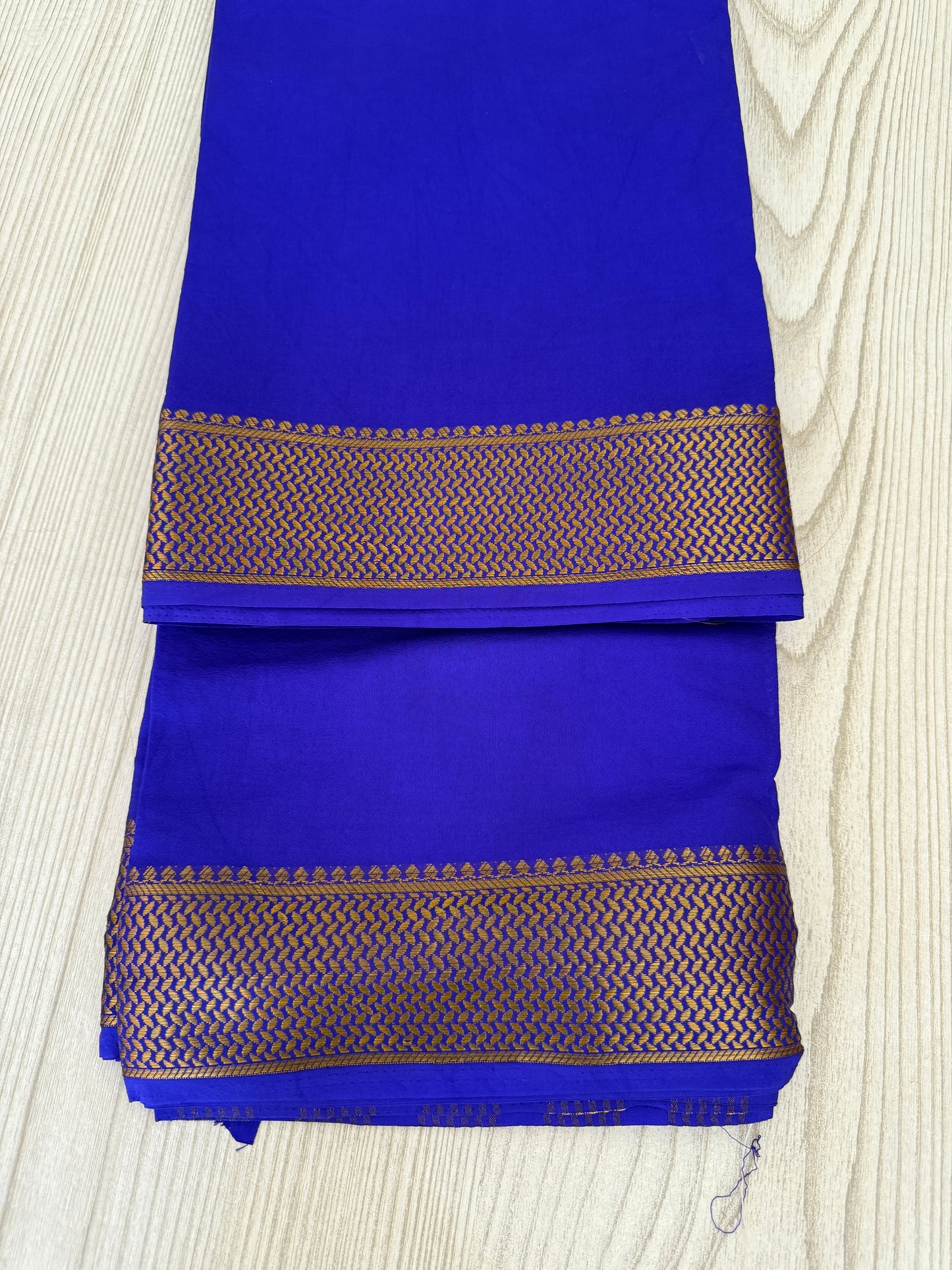 Semi Mysore Silk Saree in Royal blue with Golden Zari