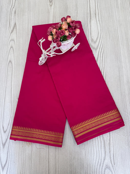 Semi Mysore Silk Saree in Magenta with Golden Zari